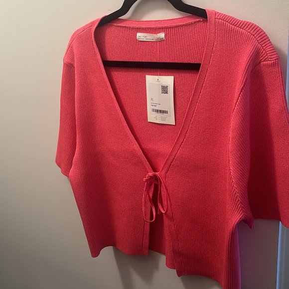 OAK+FORT CROPPED OPEN FRONT CARDIGAN NWT - Picture 4 of 8
